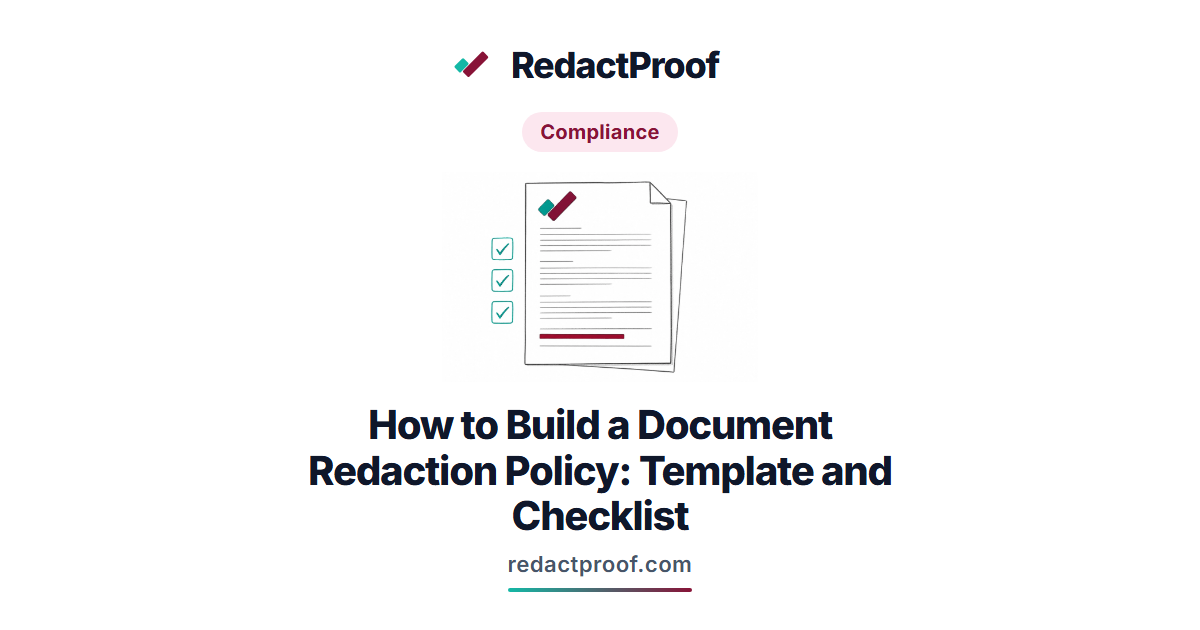 Document Redaction Guide Document Redaction Policy Template and Checklist